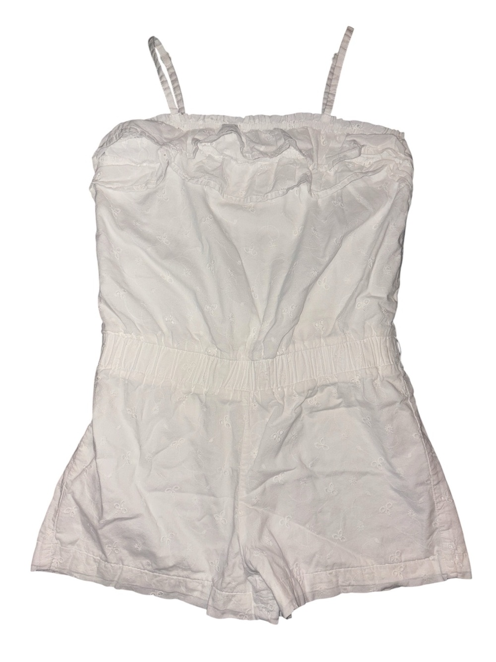 Girls White Eyelet Romper One-Piece